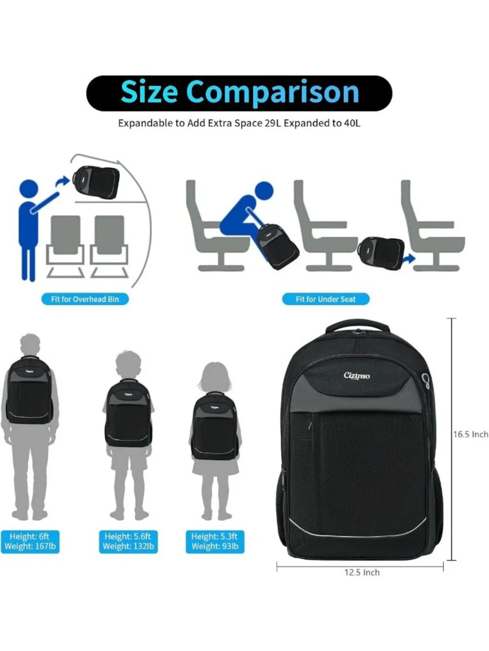 Durable Anti-Theft Travel Backpack with USB Port, Water-Resistant Laptop Bag
